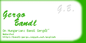 gergo bandl business card